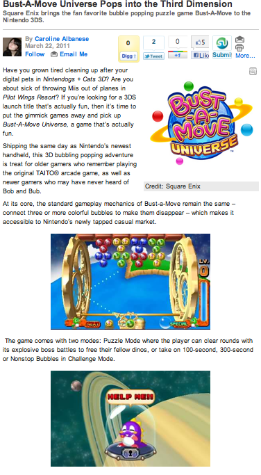 Bust-A-Move Universe Pops into the Third Dimension